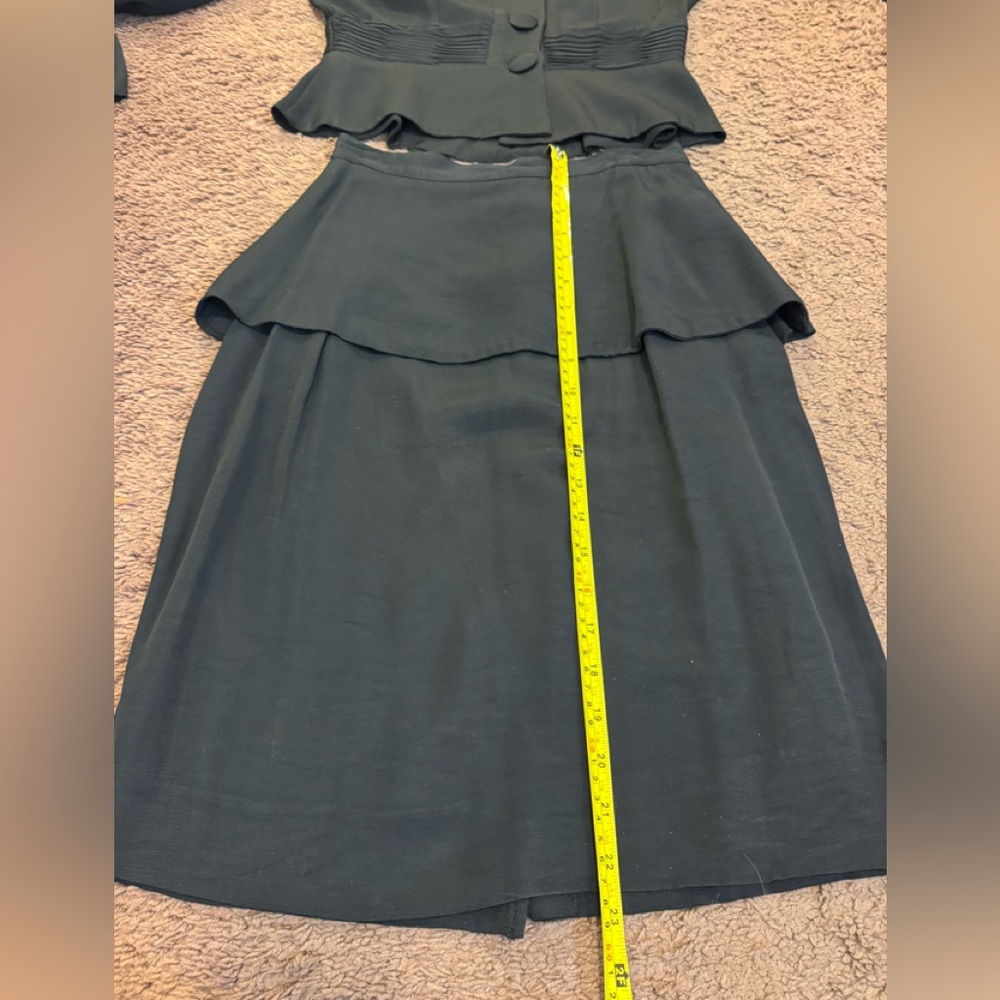 Vtg Atina Karon Crosby Black Peplum Skirt Suit Shoulder Pads 8 RUNS SMALL - Picture 7 of 9